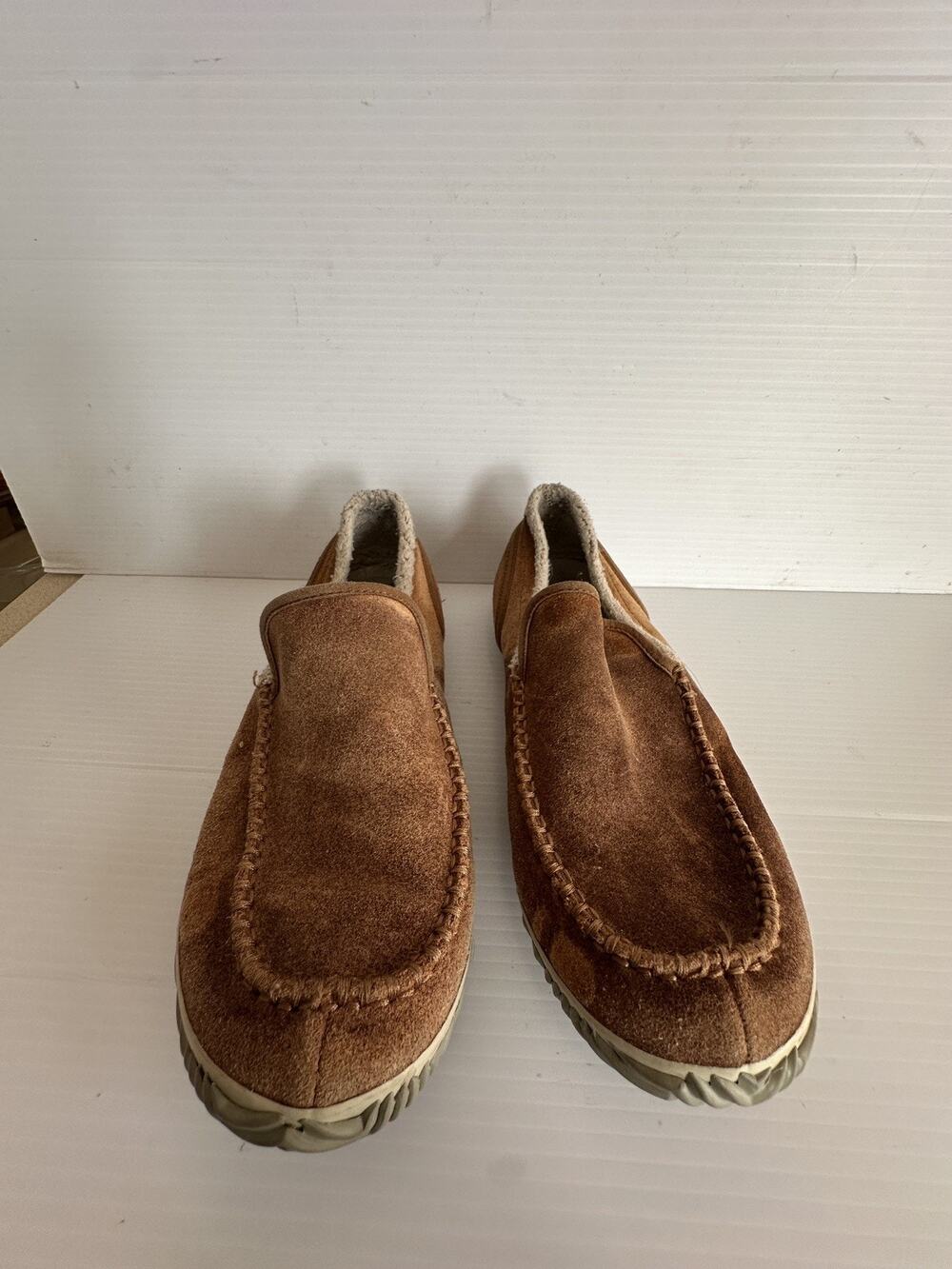 Sorel Mens Brown Suede Leather Loafer Slippers Moc Cozy Comfort Size 8